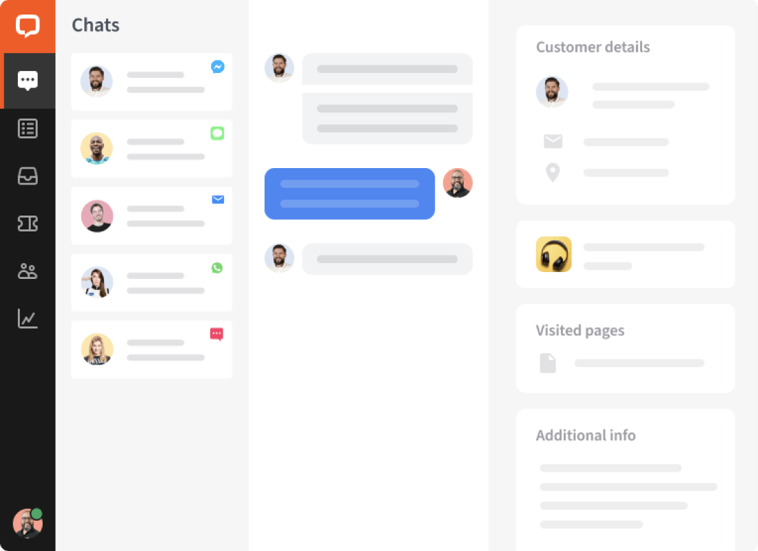 LiveChat application screen